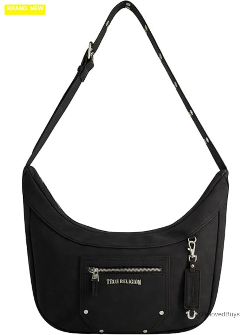 Faux Suede Hobo Handbag with Adjustable Strap, Crescent Shape